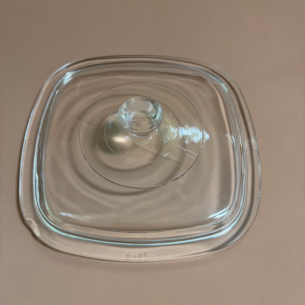 Corning Ware E-23 Replacement Glass Lid Clear Square Casserole Cover 7 inch